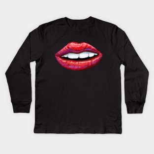 Smiling Lips Kids Long Sleeve T-Shirt